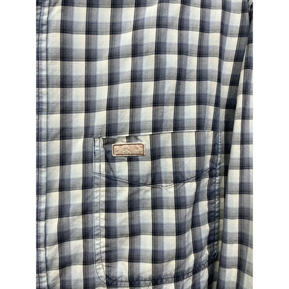 Carhartt Shirt Mens Large Button Up Pocket Blue Gray Plaid Work Wear - Picture 6 of 6